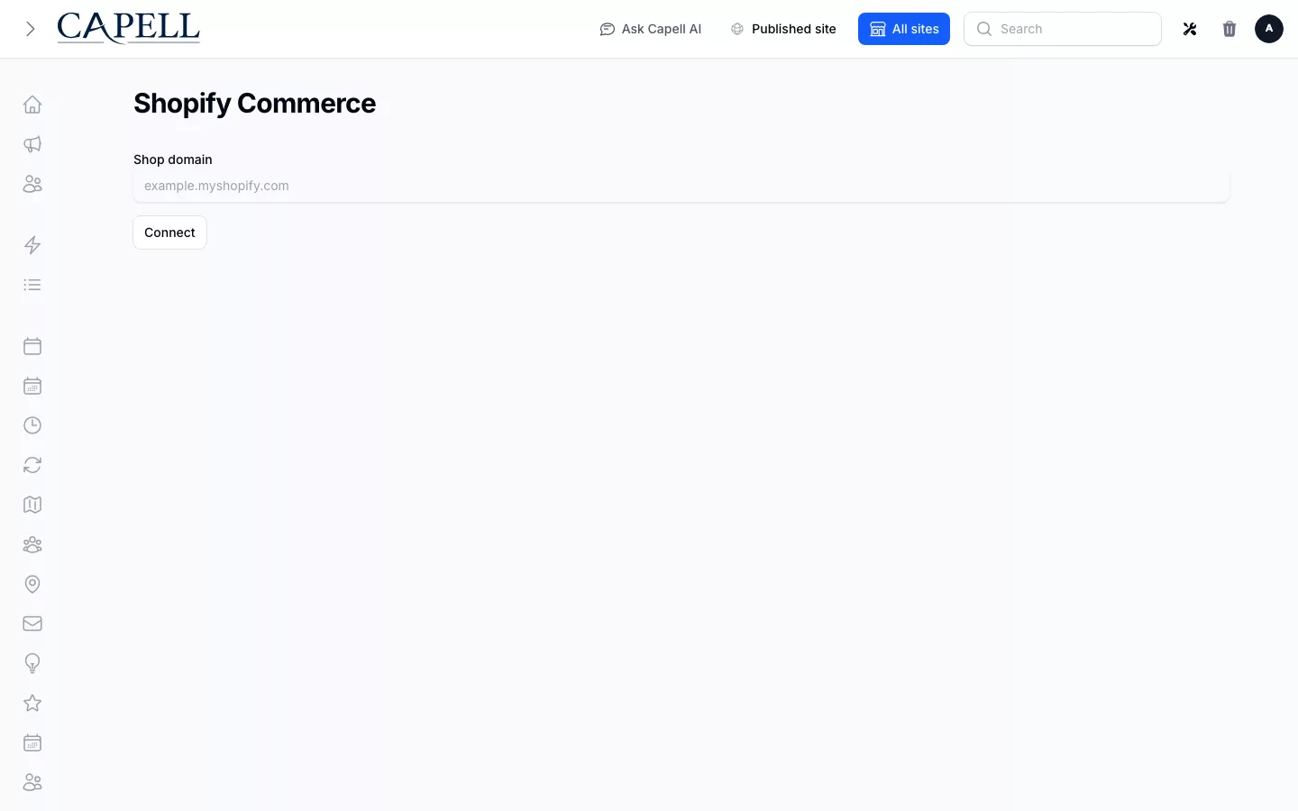Shopify Commerce screenshot showing shopify catalog sync state.