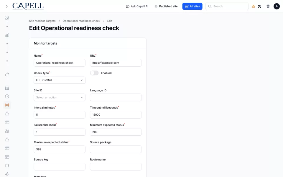 Site Monitor preview