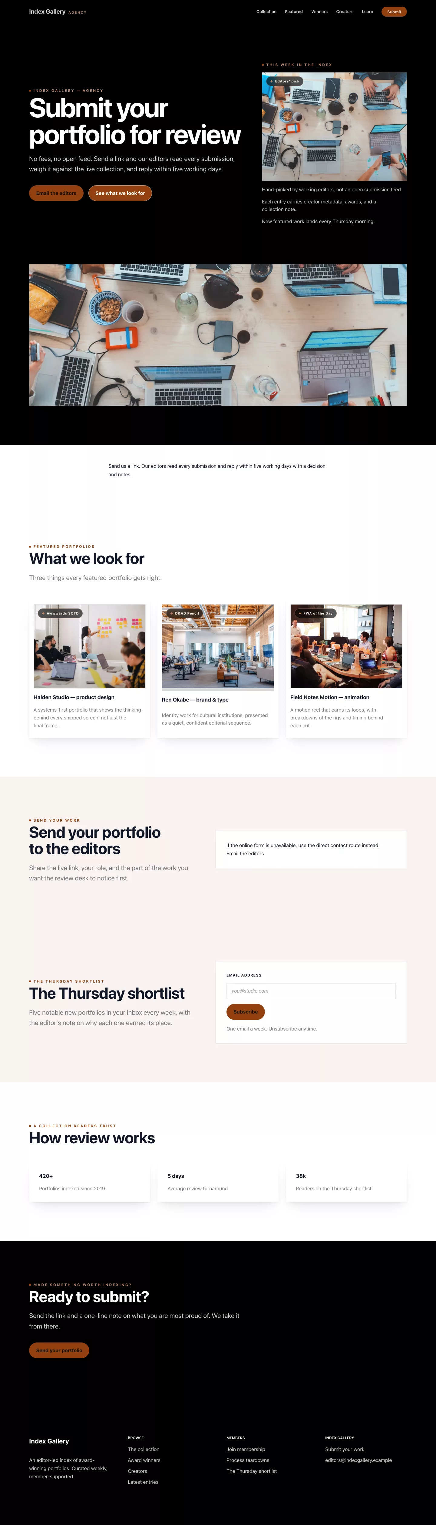 Agency Theme screenshot showing agency contact form.