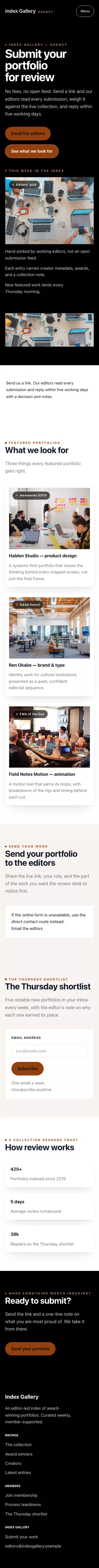 Agency Theme screenshot showing agency contact form — mobile.