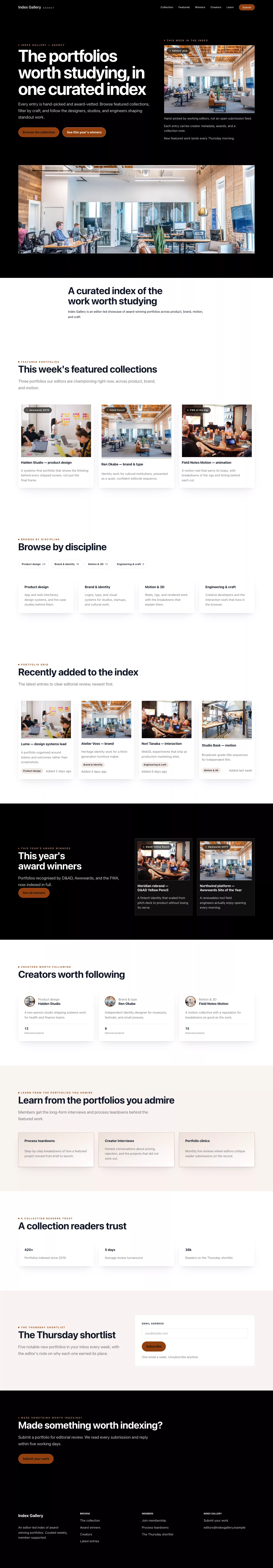Agency homepage preview