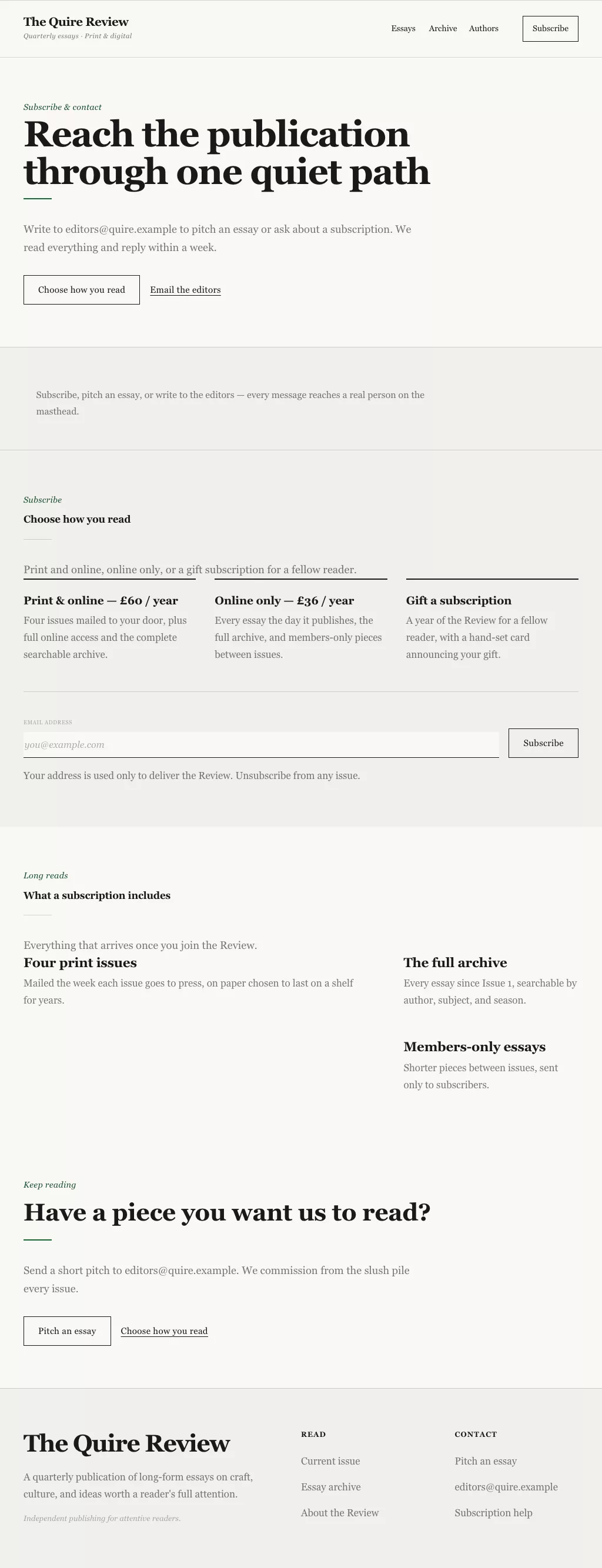 Blog Theme screenshot showing blog contact — tablet.