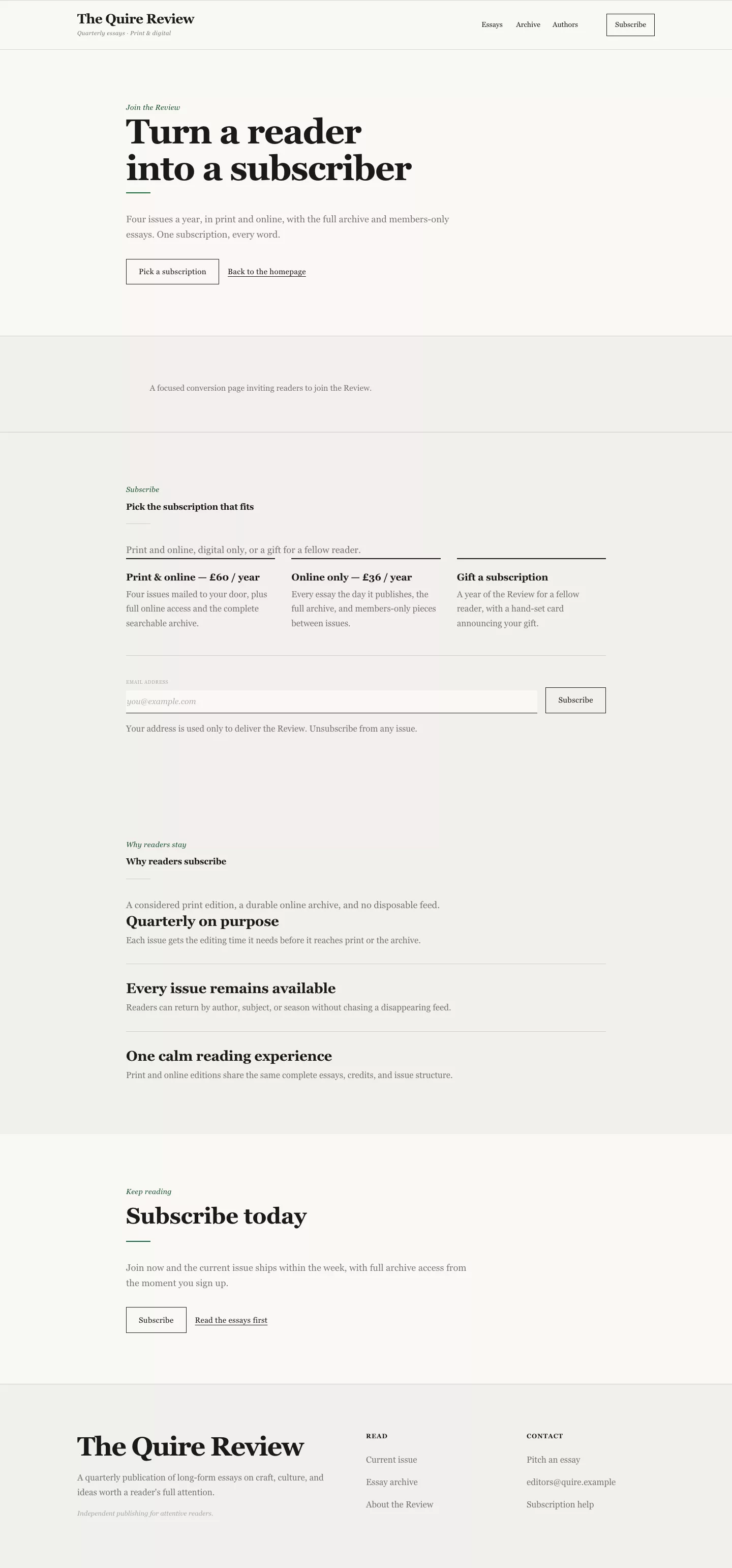 Blog Conversion CTA demo page screenshot