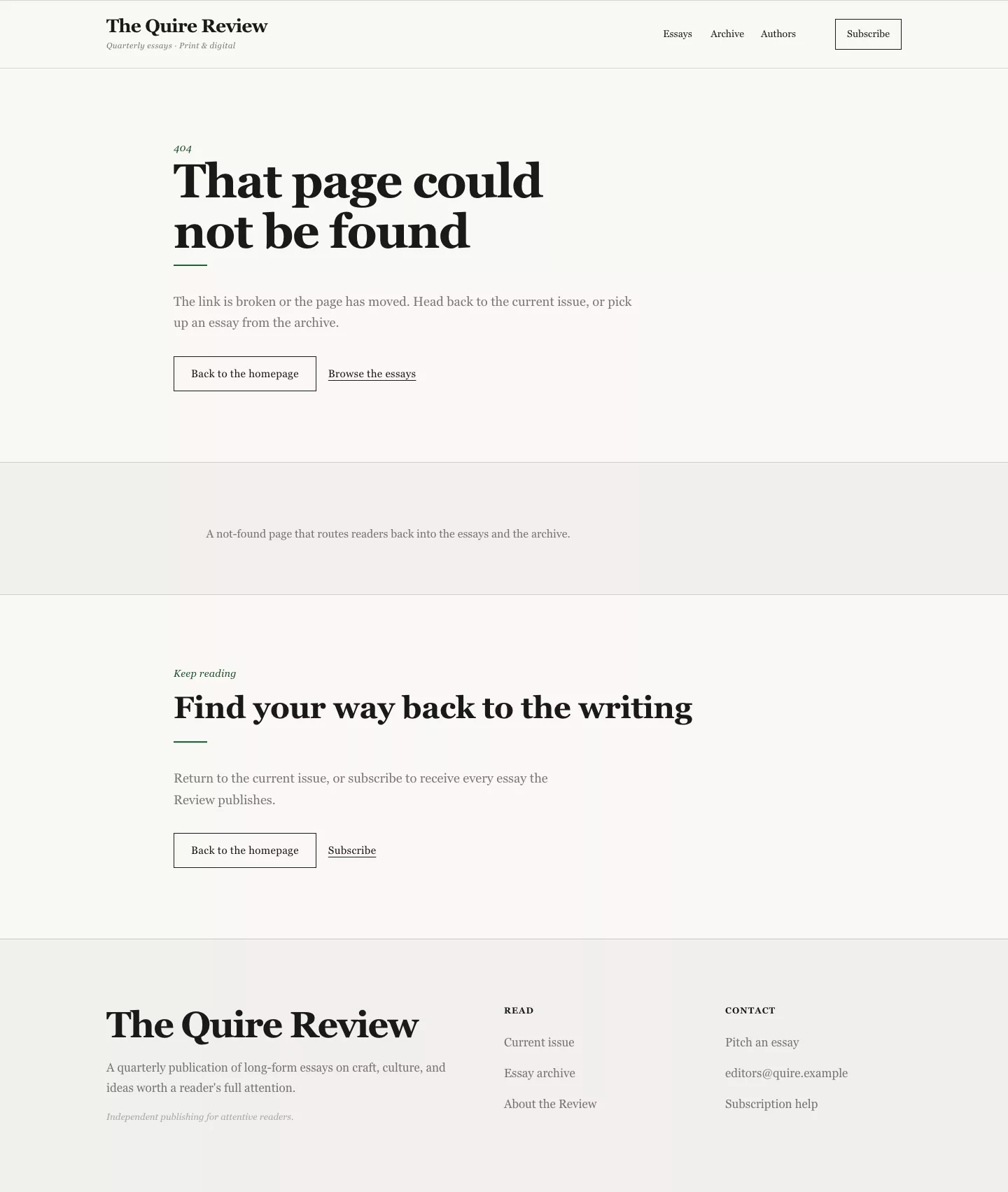 Blog 404 State demo page screenshot