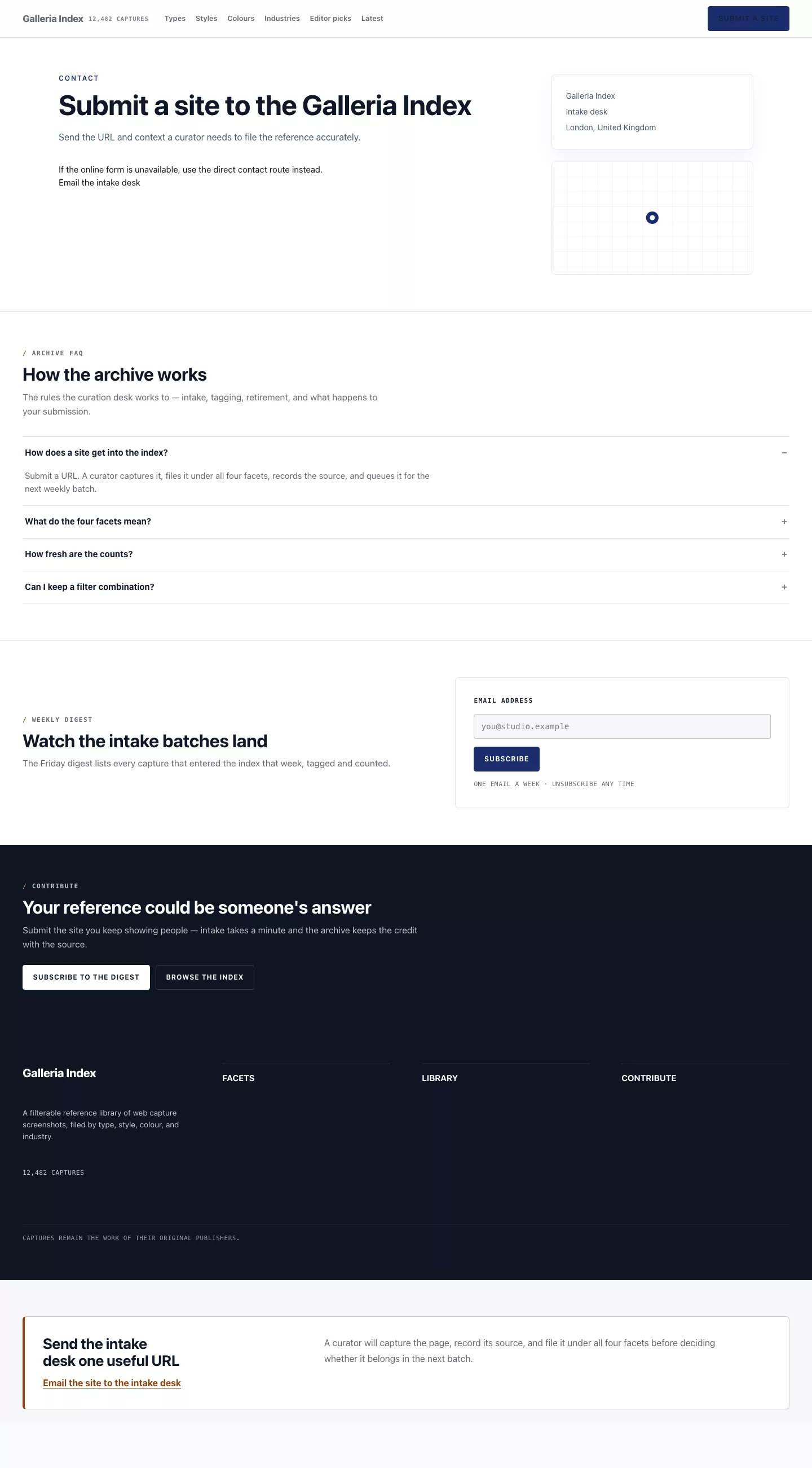 Catalogue contact form preview