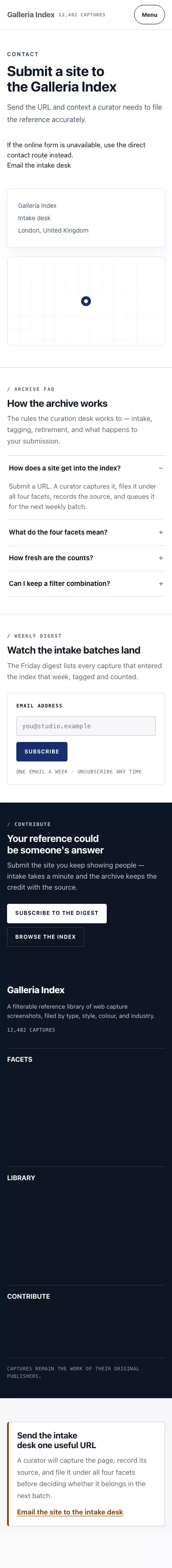 Catalogue Theme screenshot showing catalogue contact form — mobile.