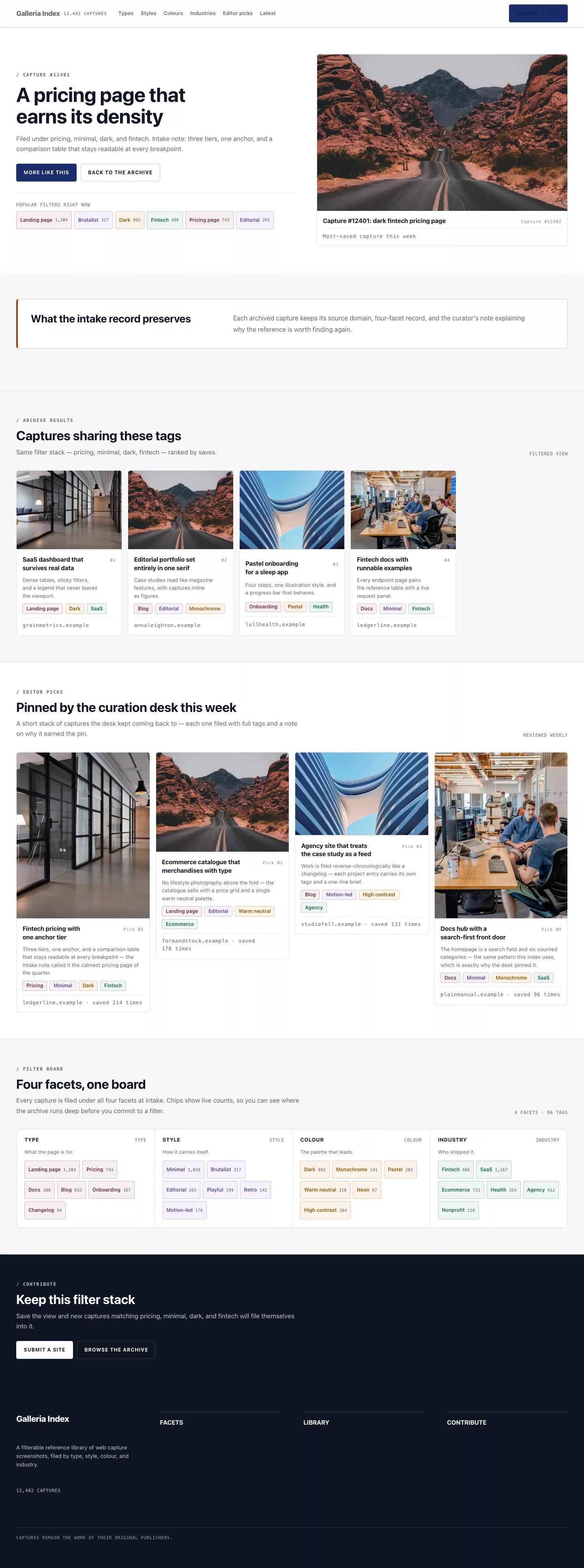 Catalogue landing page preview