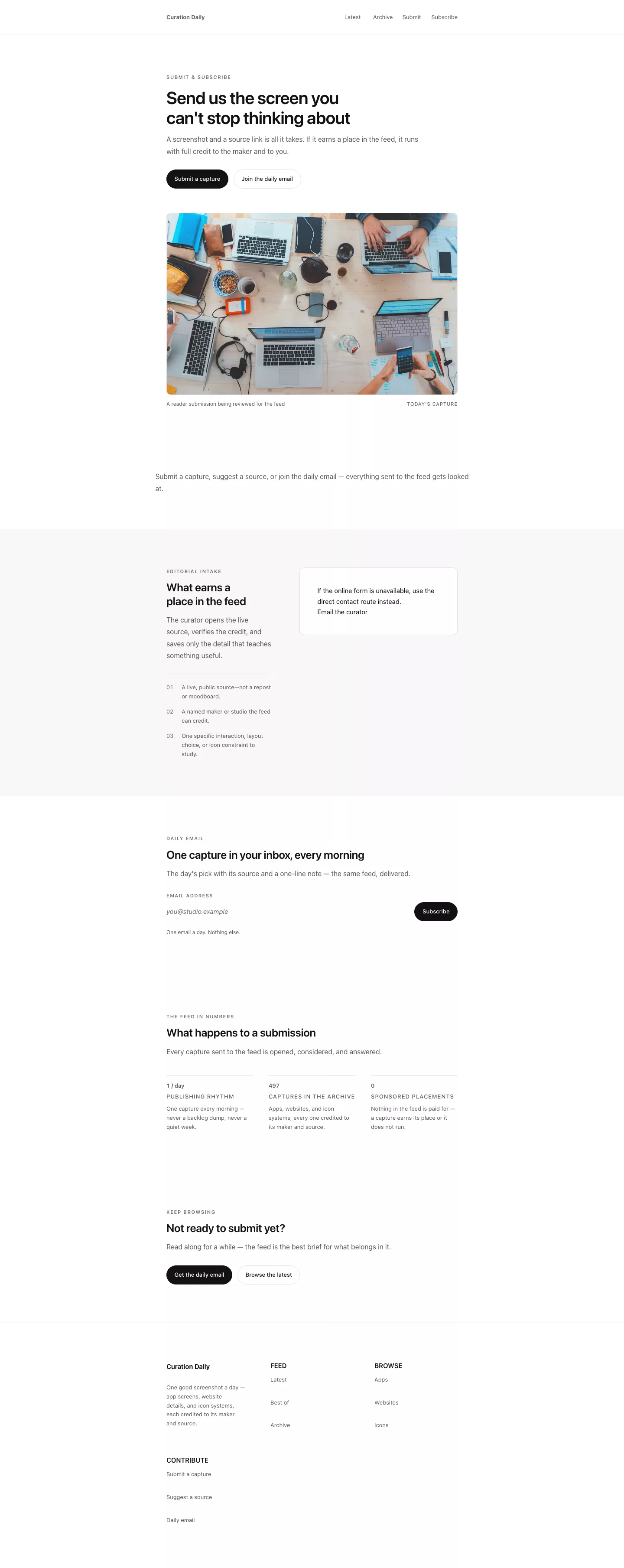 Curated contact form preview
