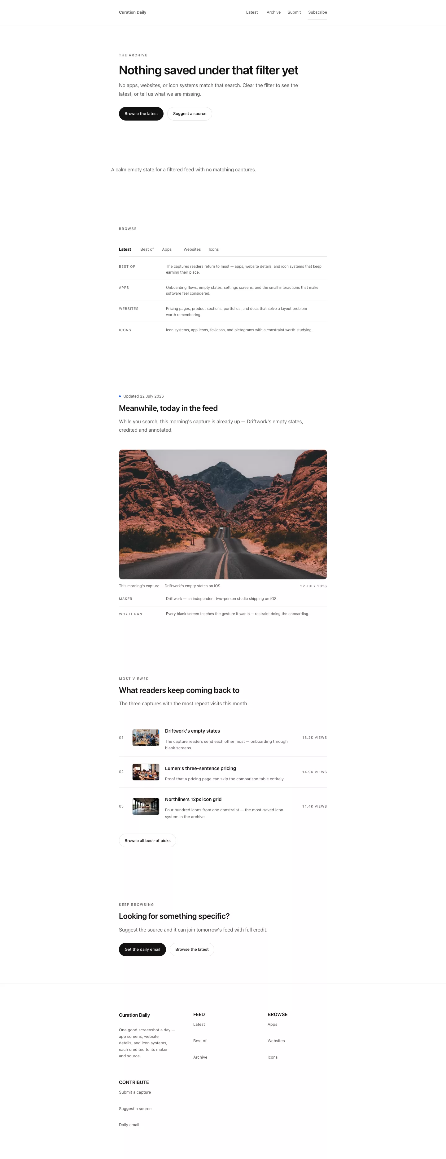 Curated search results preview