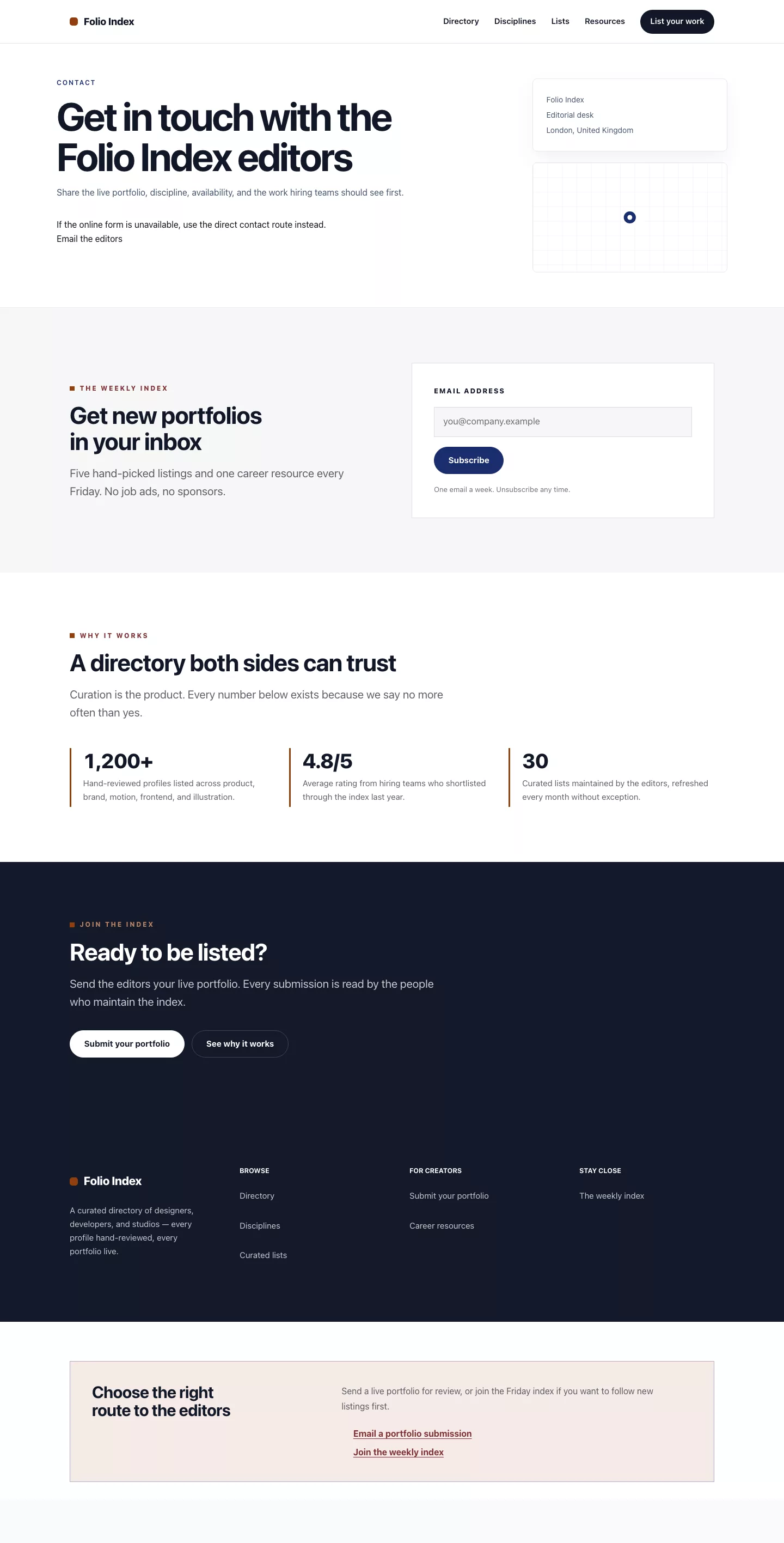 Directory contact form preview