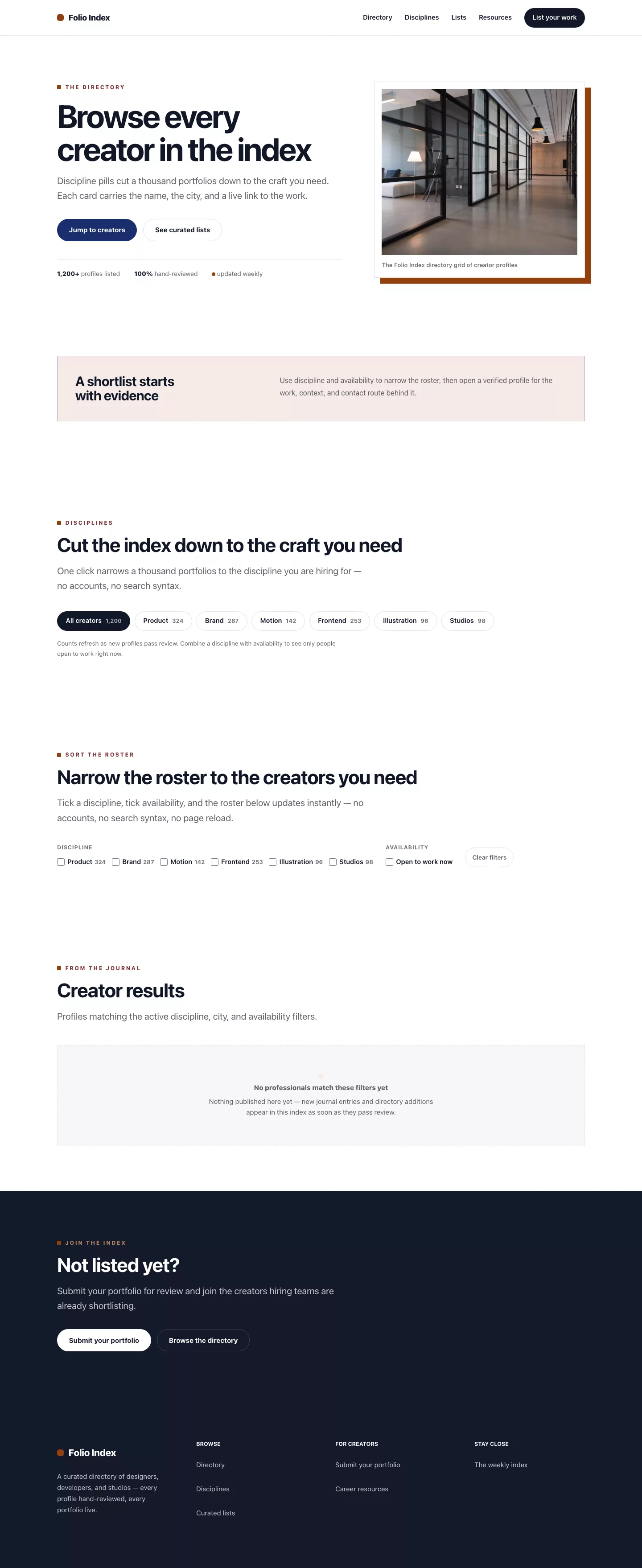Directory list page preview