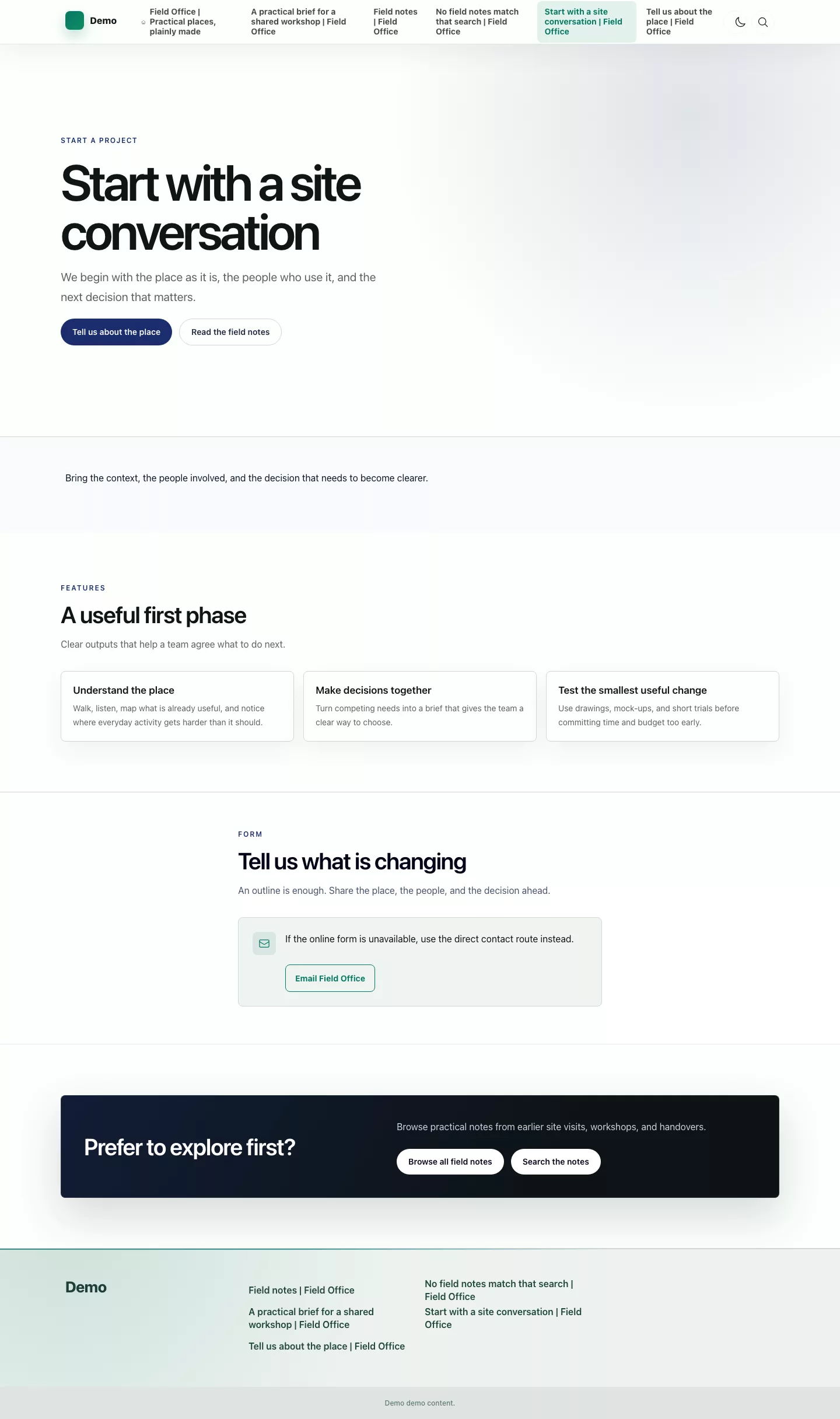 Foundation Theme call-to-action page section.