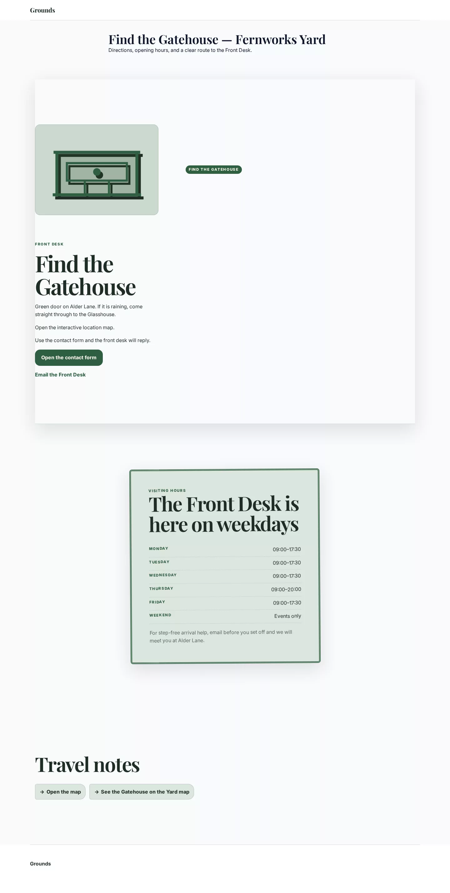Grounds Theme screenshot showing grounds contact.
