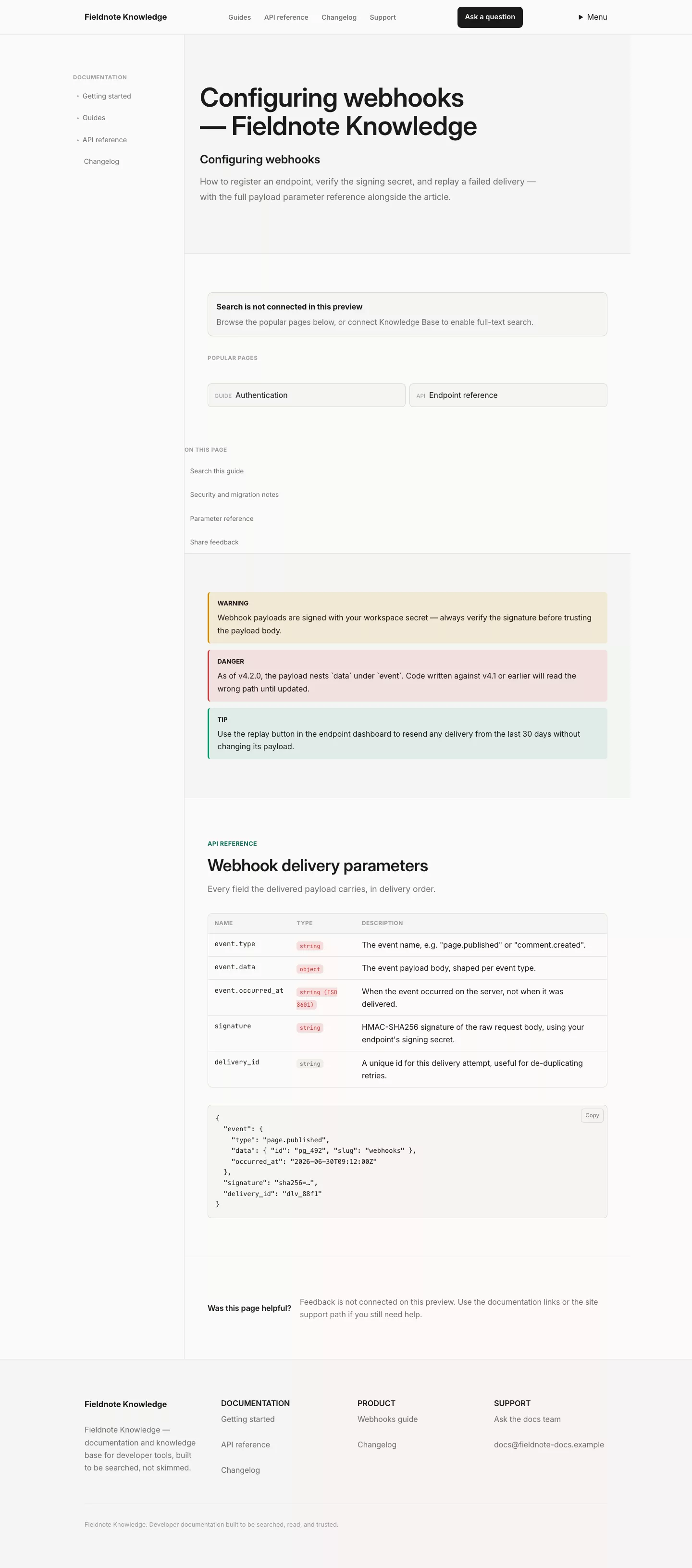 Theme Knowledge detail page with technical article content.