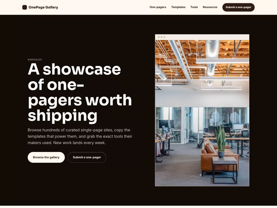 Onepage Theme preview