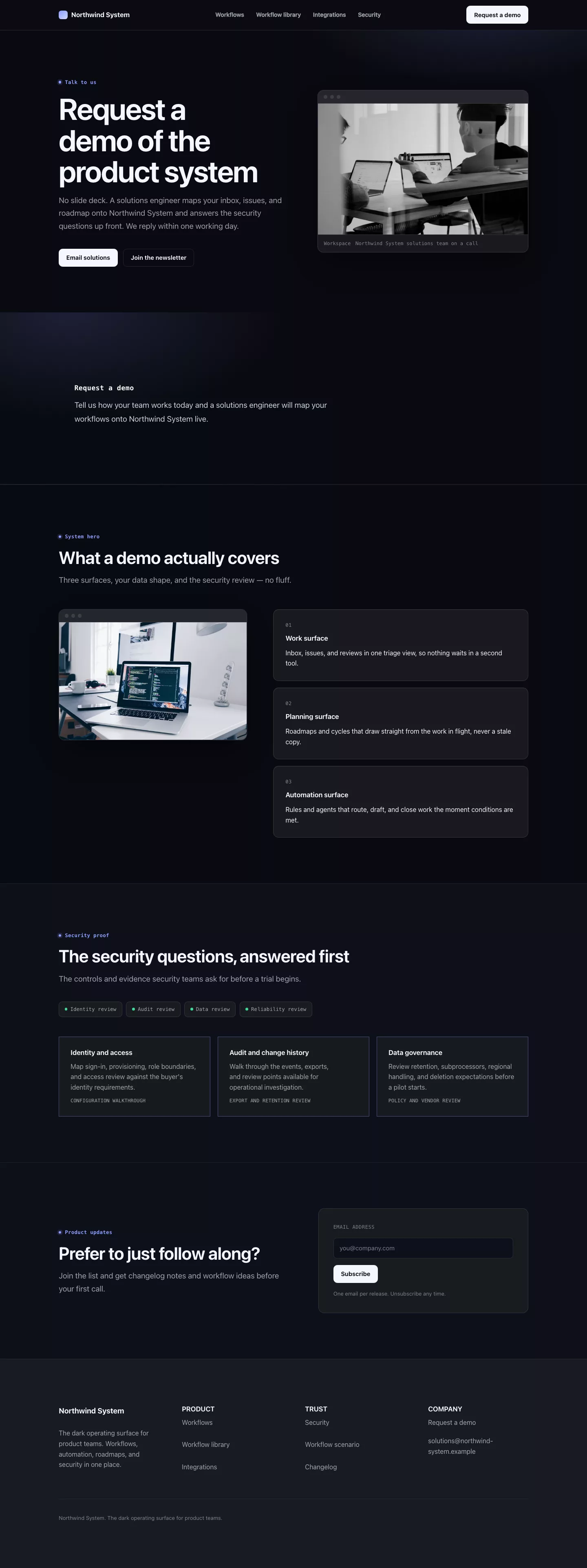 Platform Theme screenshot showing platform demo enquiry.