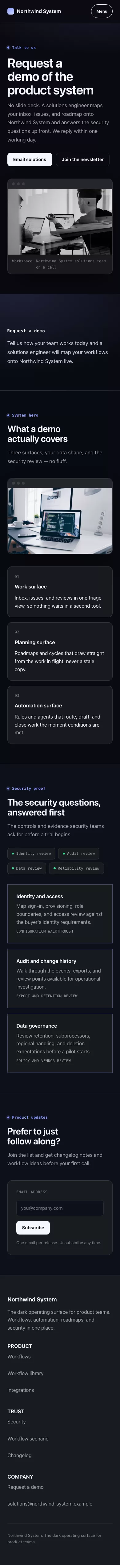 Platform Theme screenshot showing platform demo enquiry — mobile.