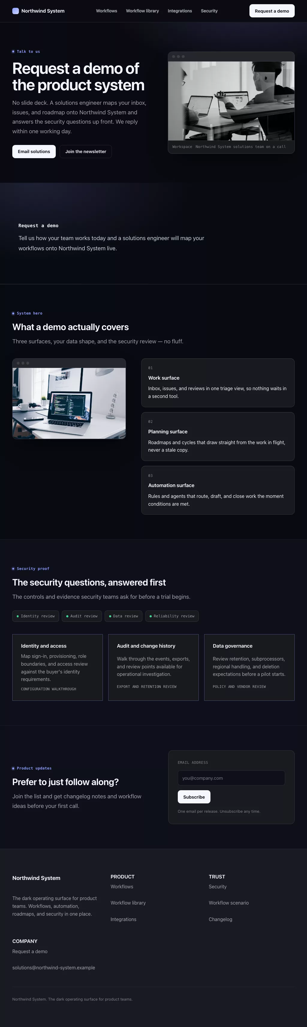 Platform Theme screenshot showing platform demo enquiry — tablet.