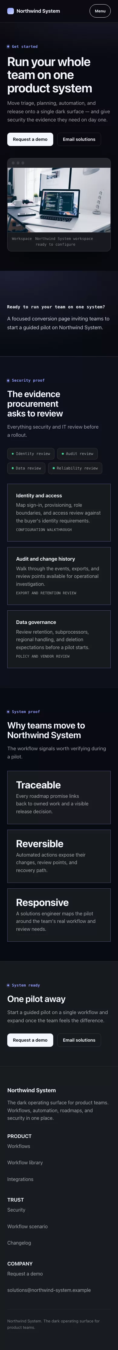 Platform Theme screenshot showing platform call to action — mobile.