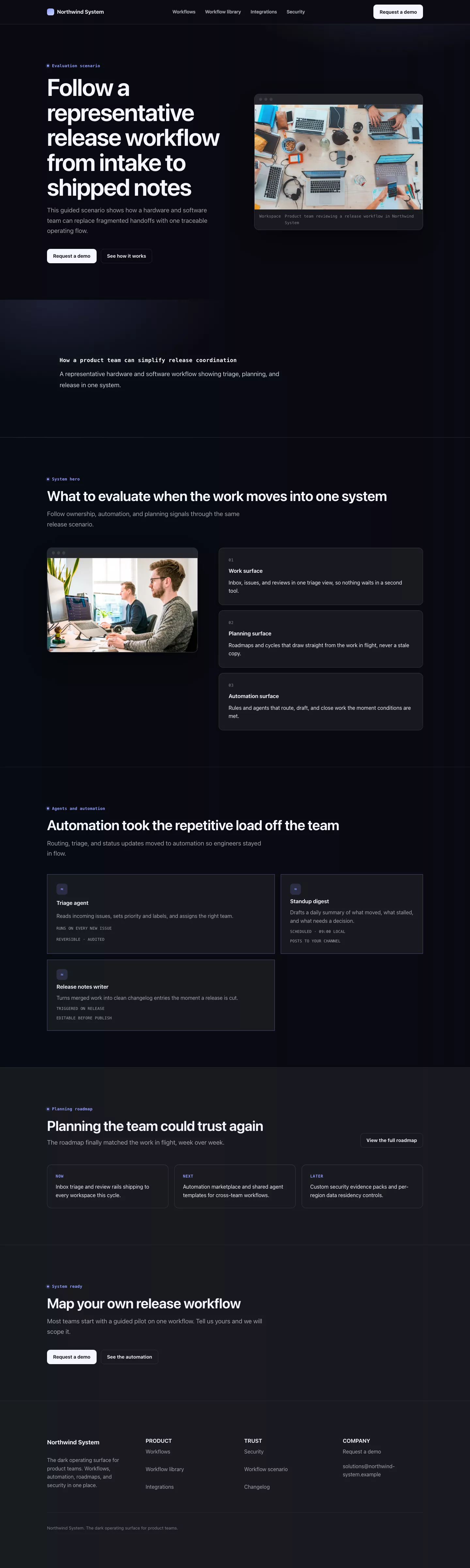 Platform landing page preview