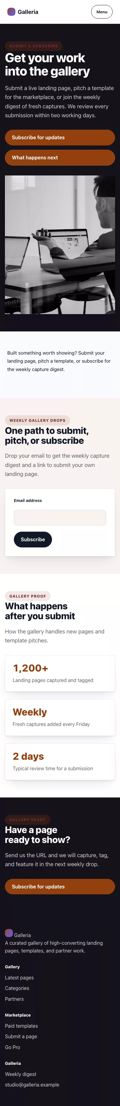 SaaS Theme screenshot showing saas contact form — mobile.