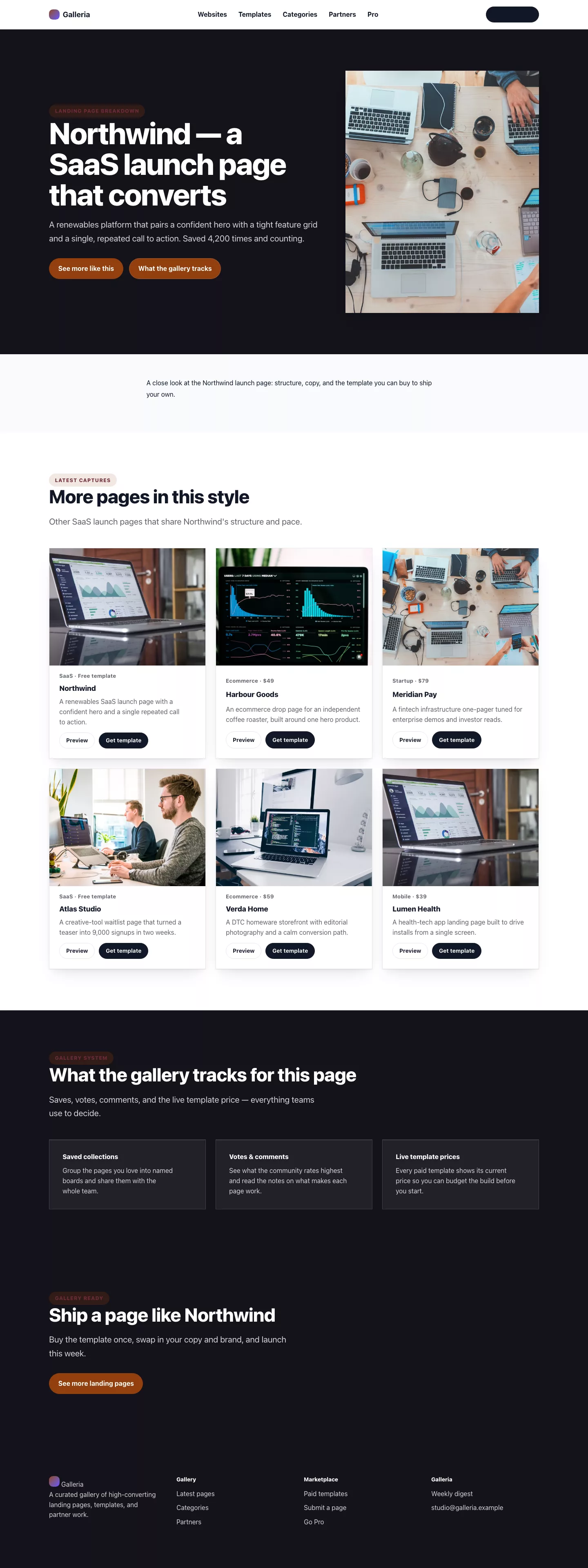 SaaS landing page preview