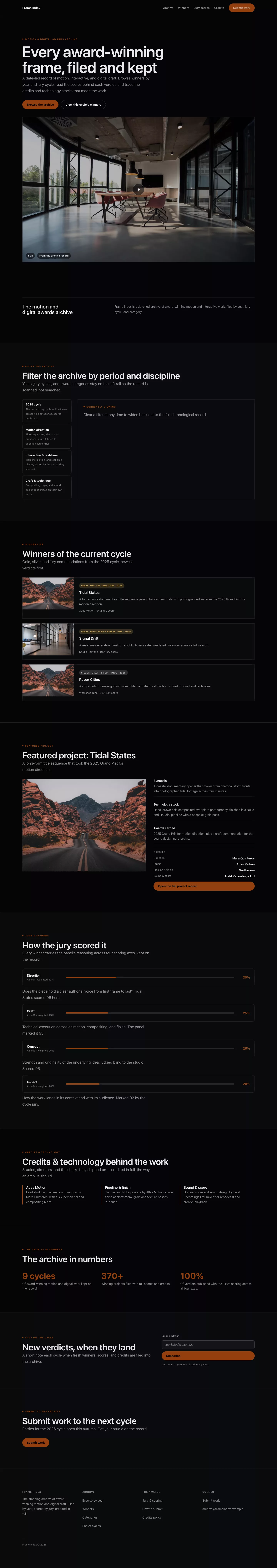 Showreel homepage preview