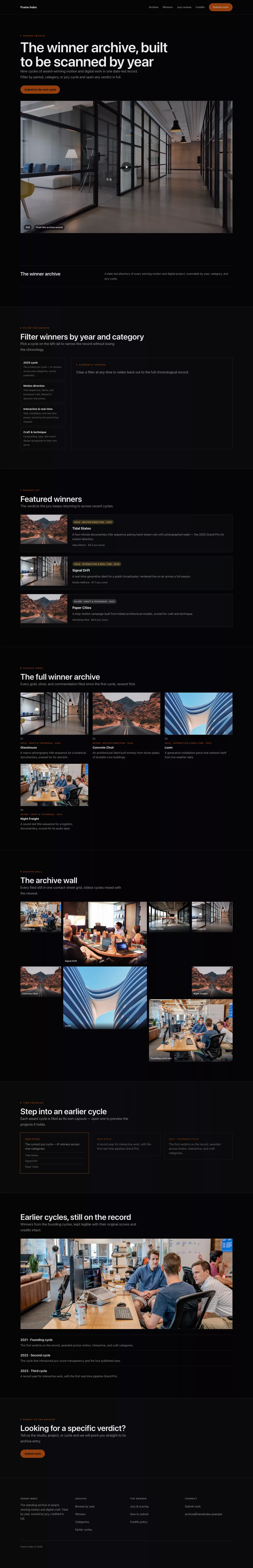 Showreel list page preview