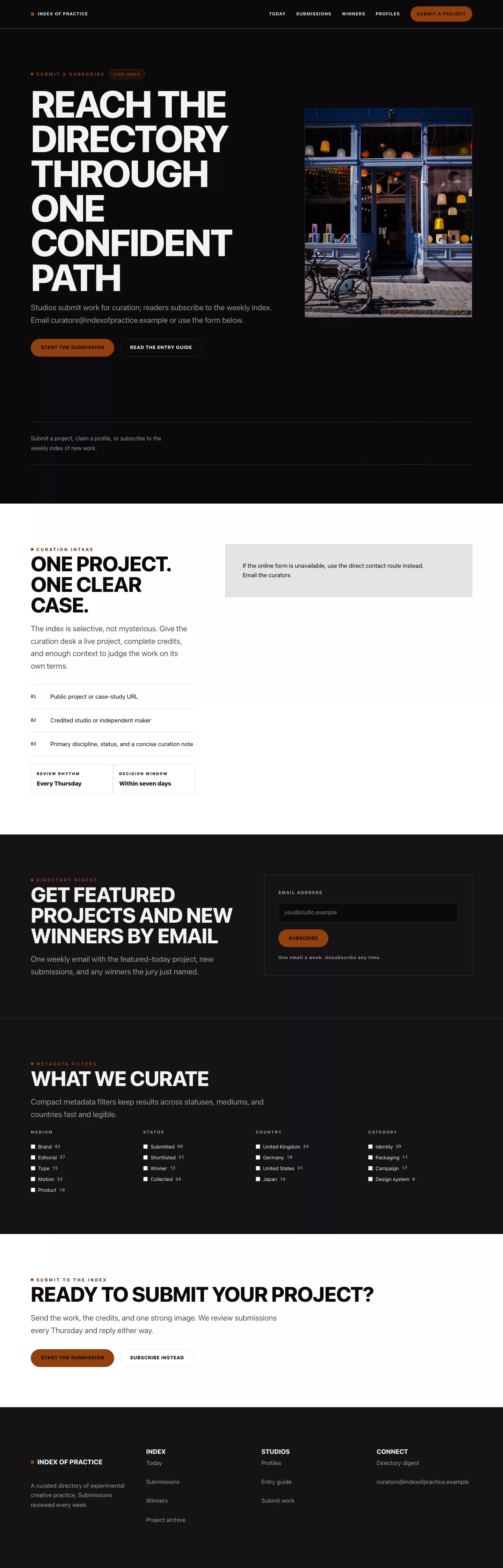 Submissions Theme screenshot showing submissions contact form.