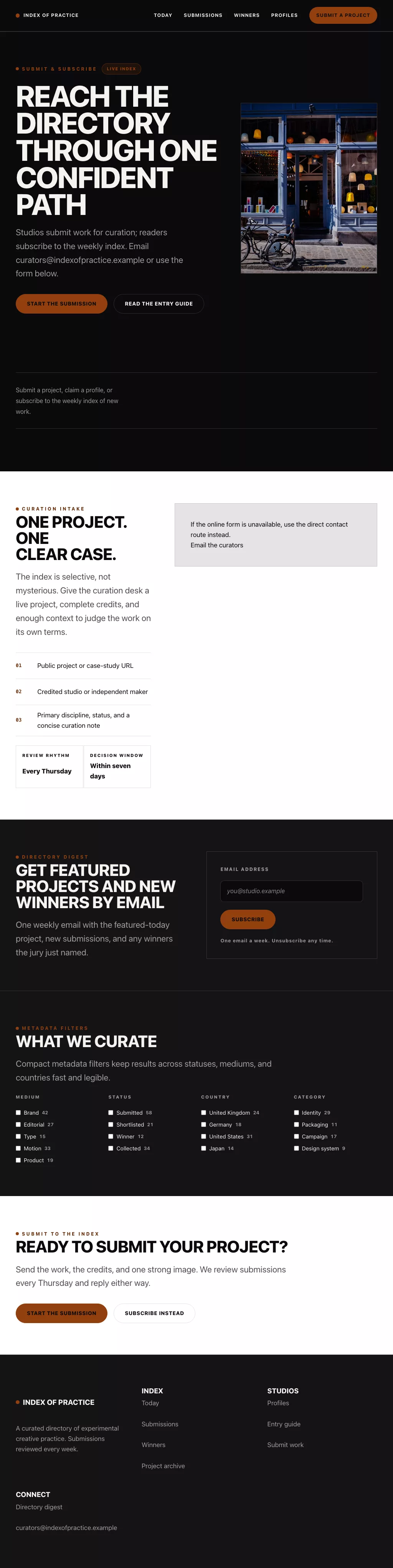 Submissions Theme screenshot showing submissions contact form — tablet.