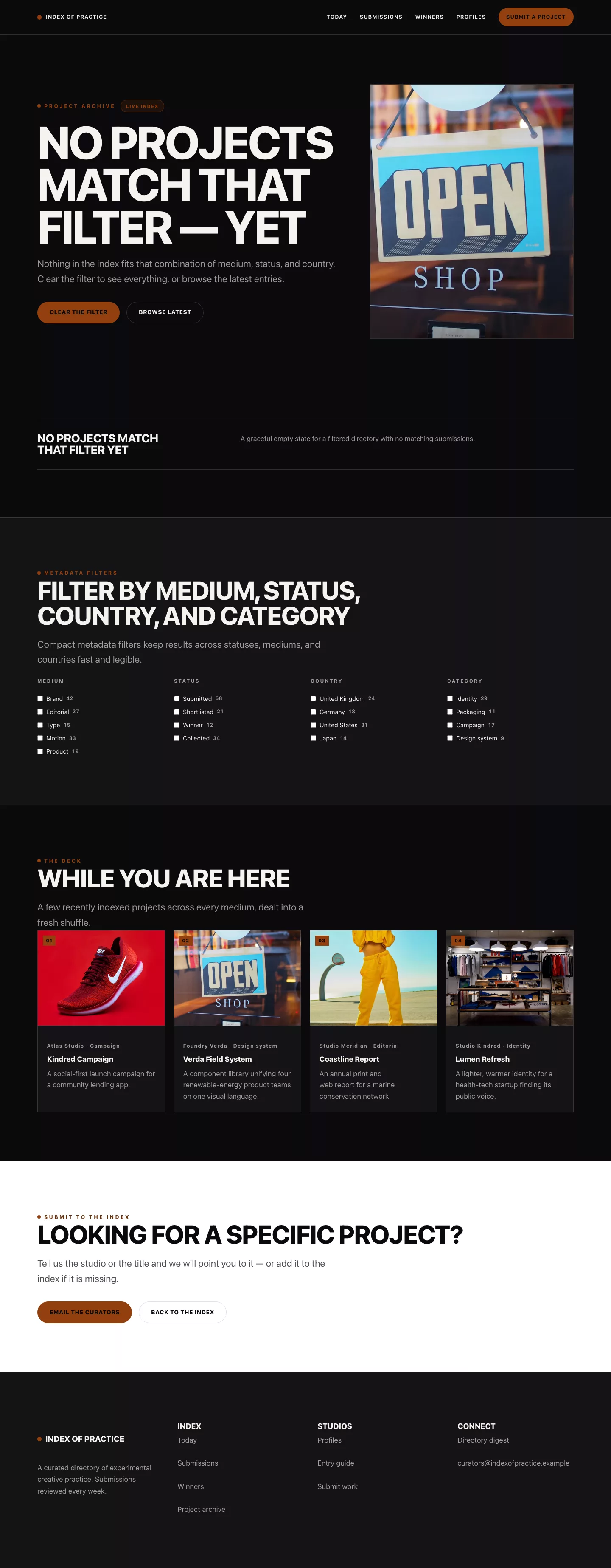 Submissions search results preview