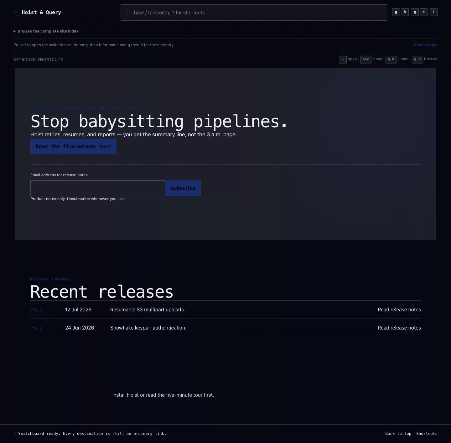 Hoist shell-prompt call to action and changelog