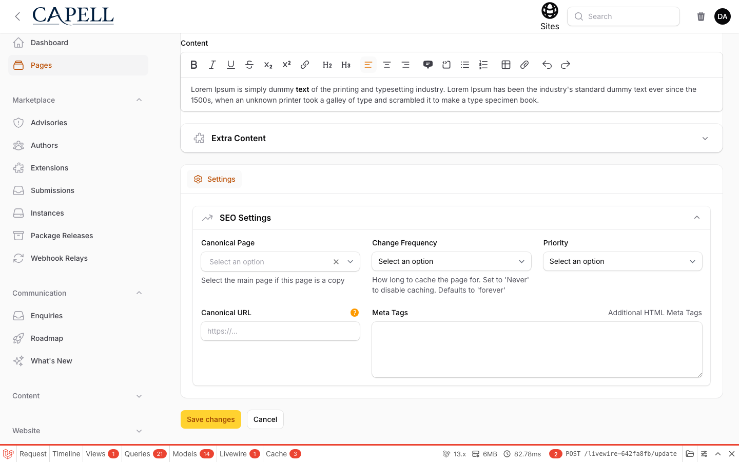 03 Edit Page Save As Draft Tooltip screenshot.