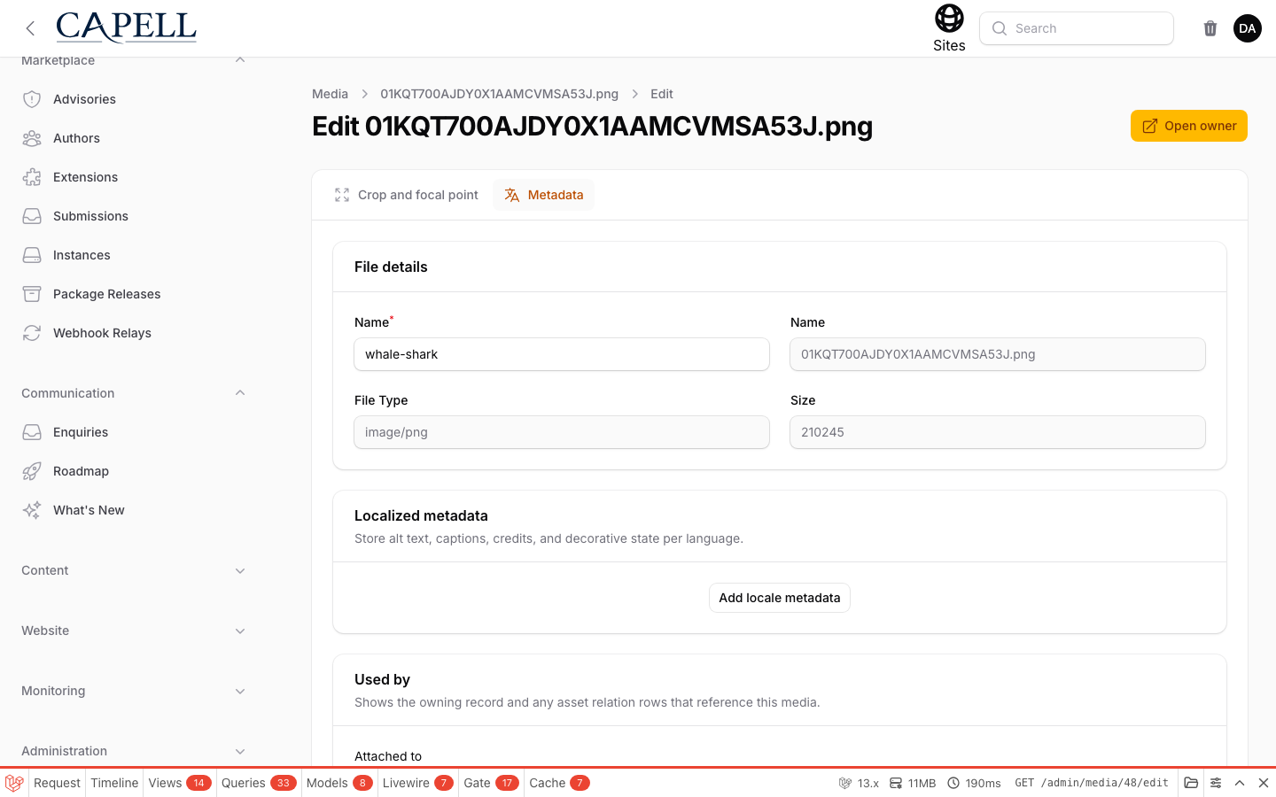 08 Media Edit Localized Metadata screenshot.