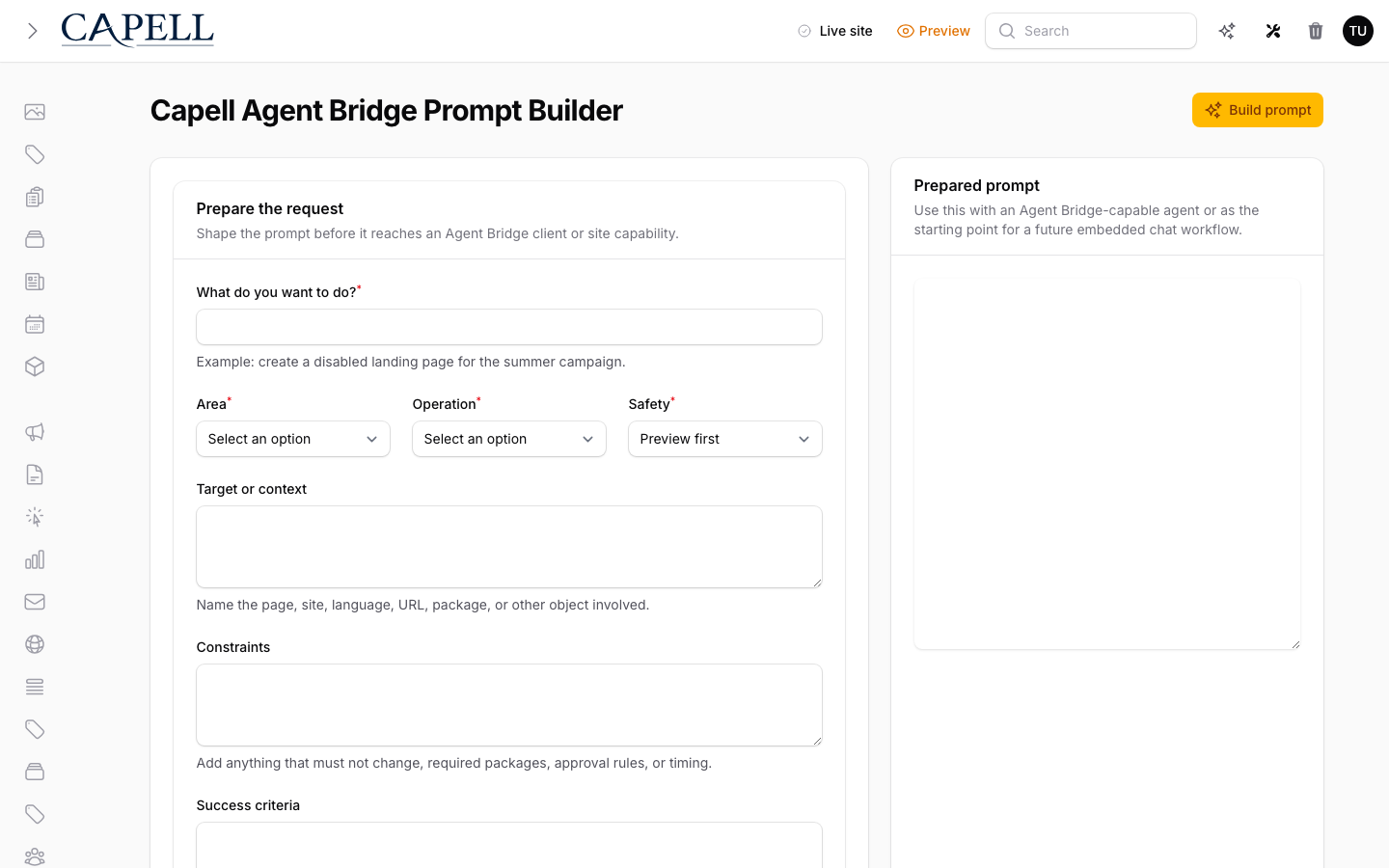 Capability Preview And Confirmation Flow screenshot.