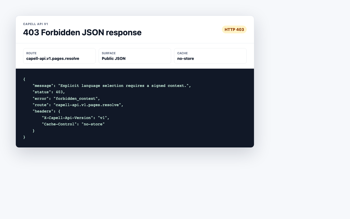 Page Resolve Forbidden Json screenshot.