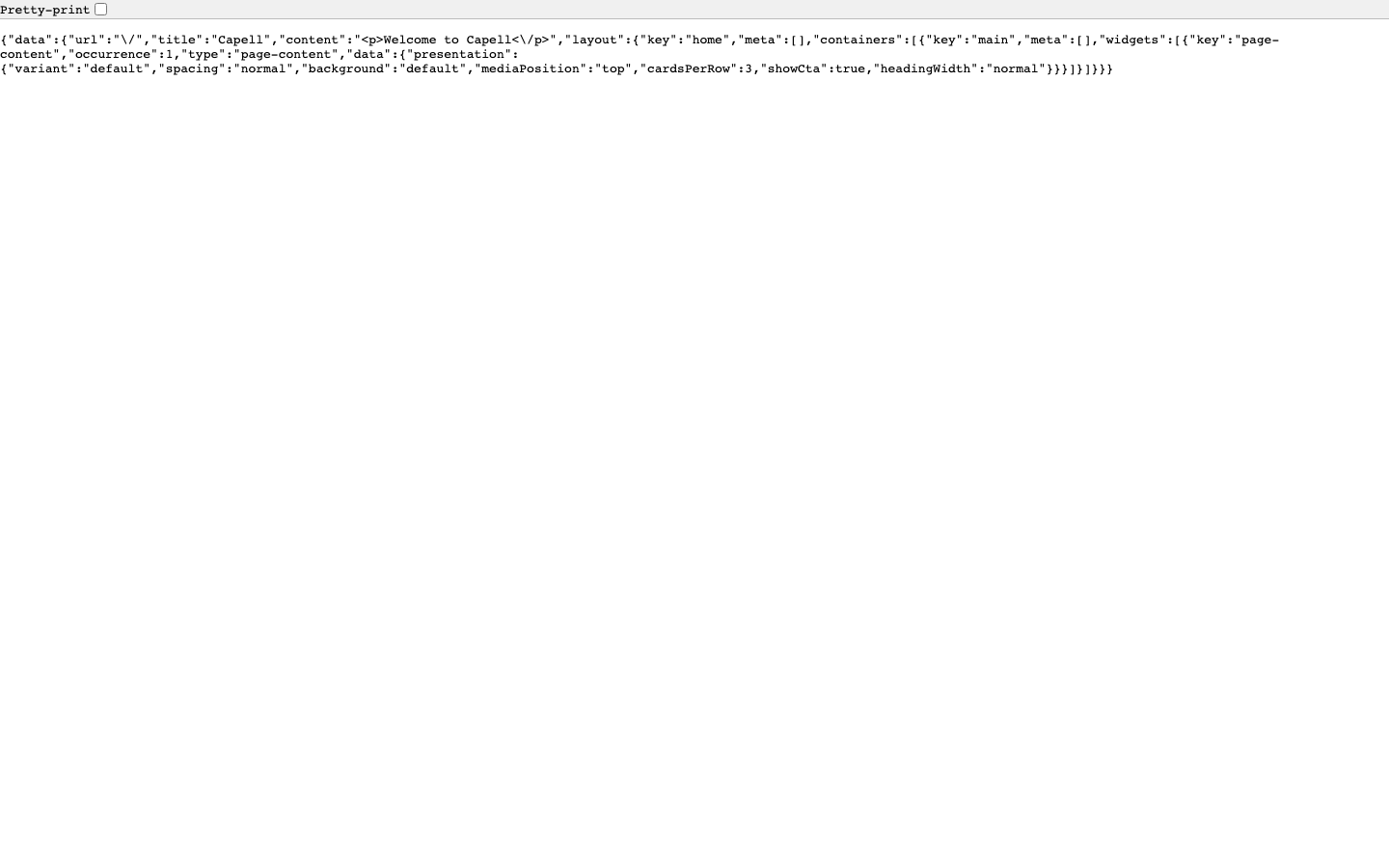 Page Resolve Layout Json screenshot.
