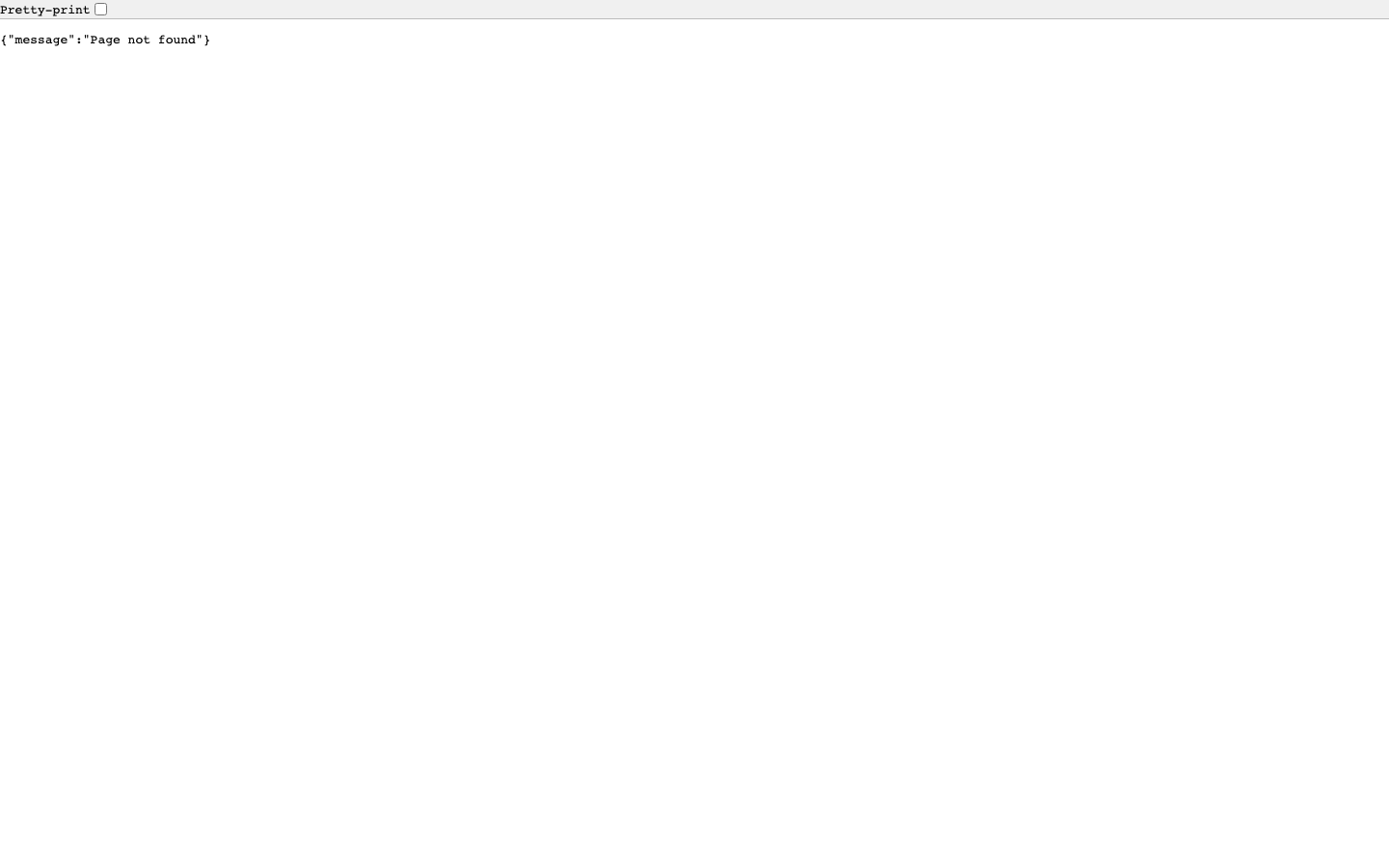 Page Resolve Not Found Json screenshot.