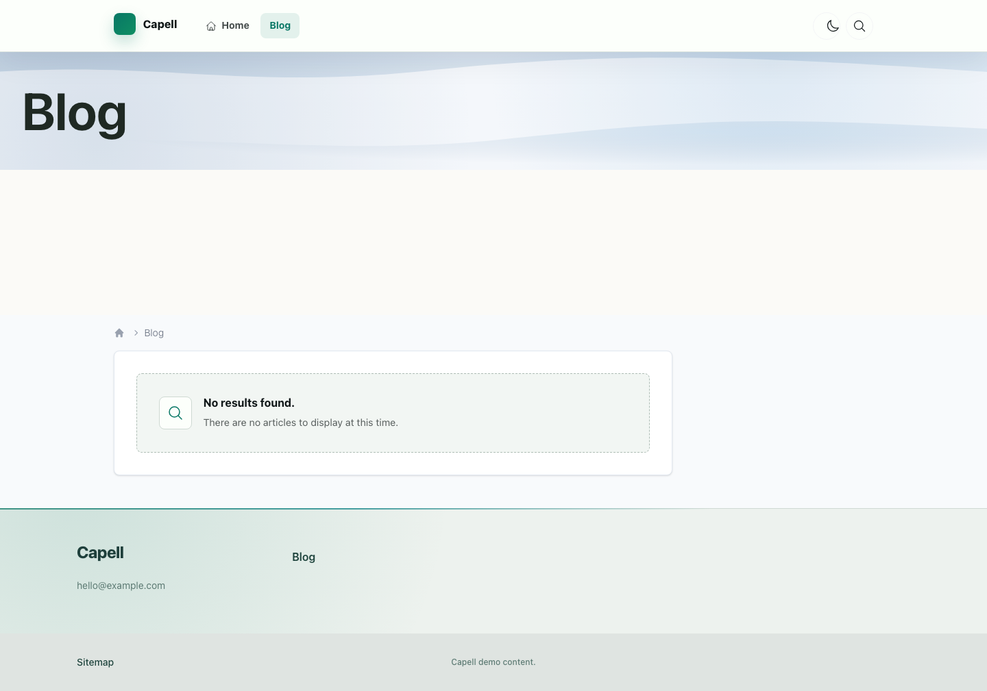 Blog Page Frontend Output screenshot.