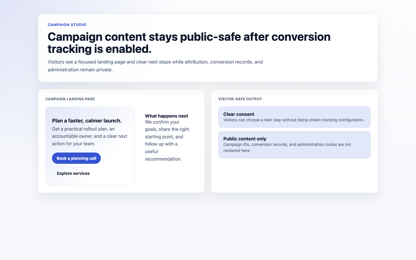 Campaign Public Conversion Safe Output screenshot.