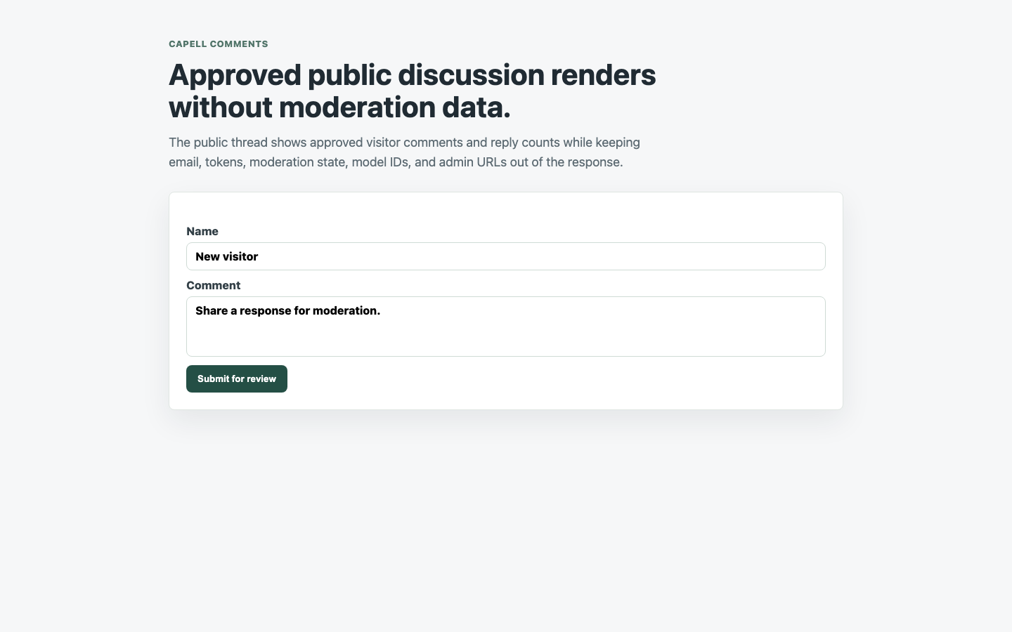 Public comment thread with approved replies and like counts