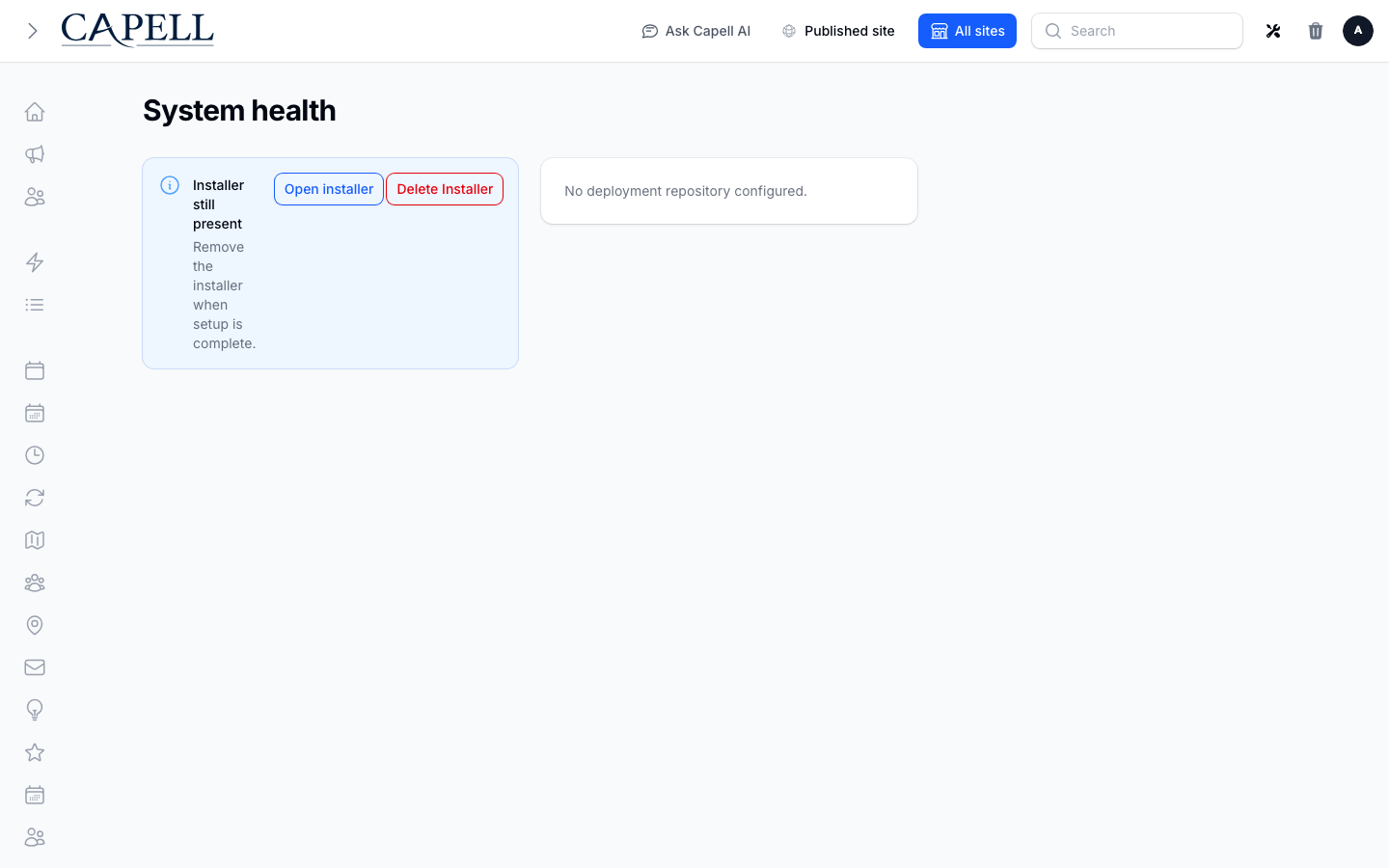 System health page