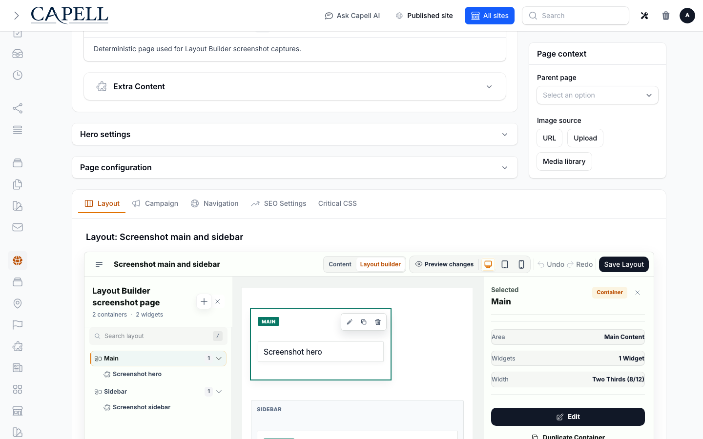 Layout Builder Editor Content First screenshot.