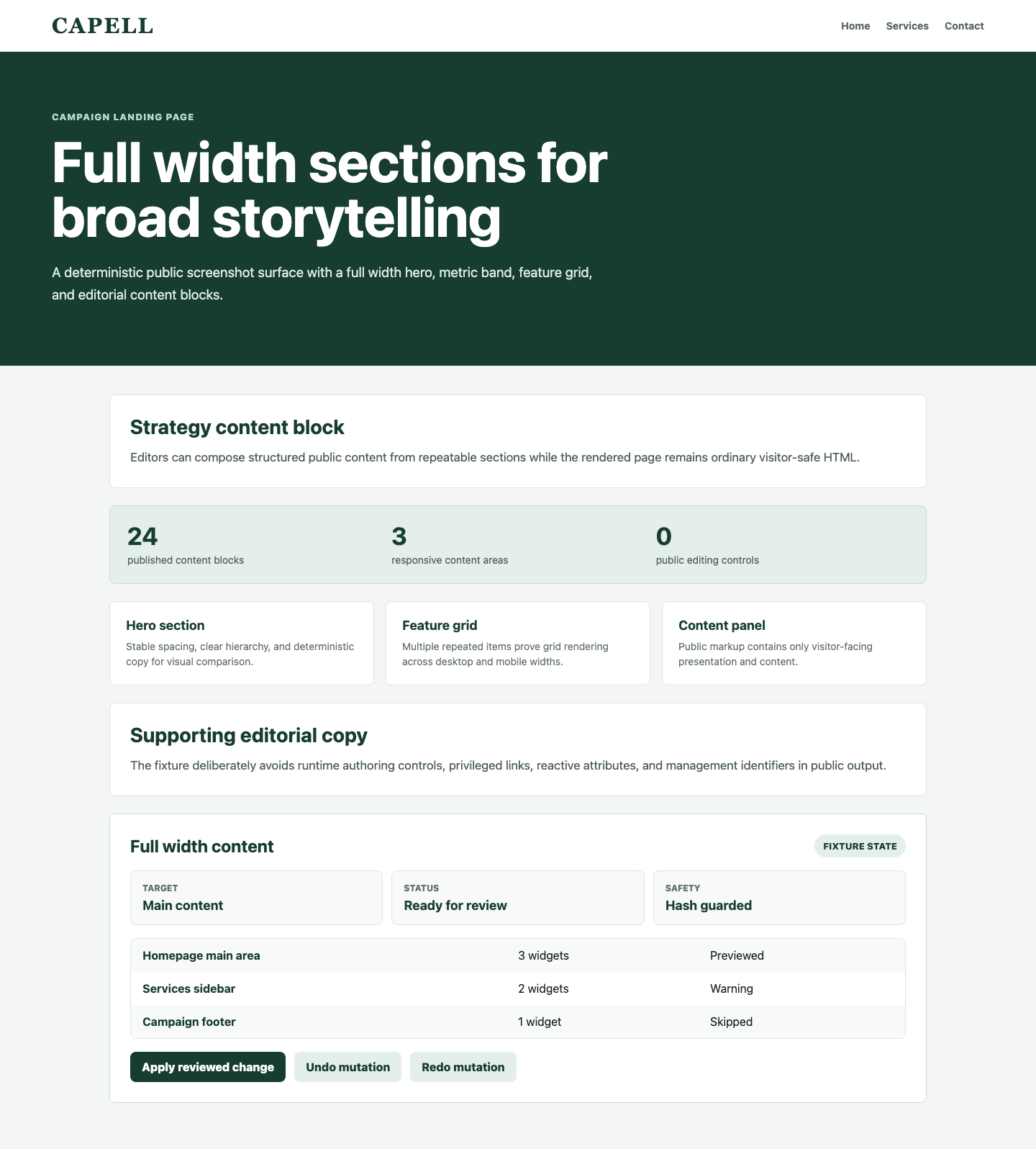 Layout Example Full Width Public screenshot.