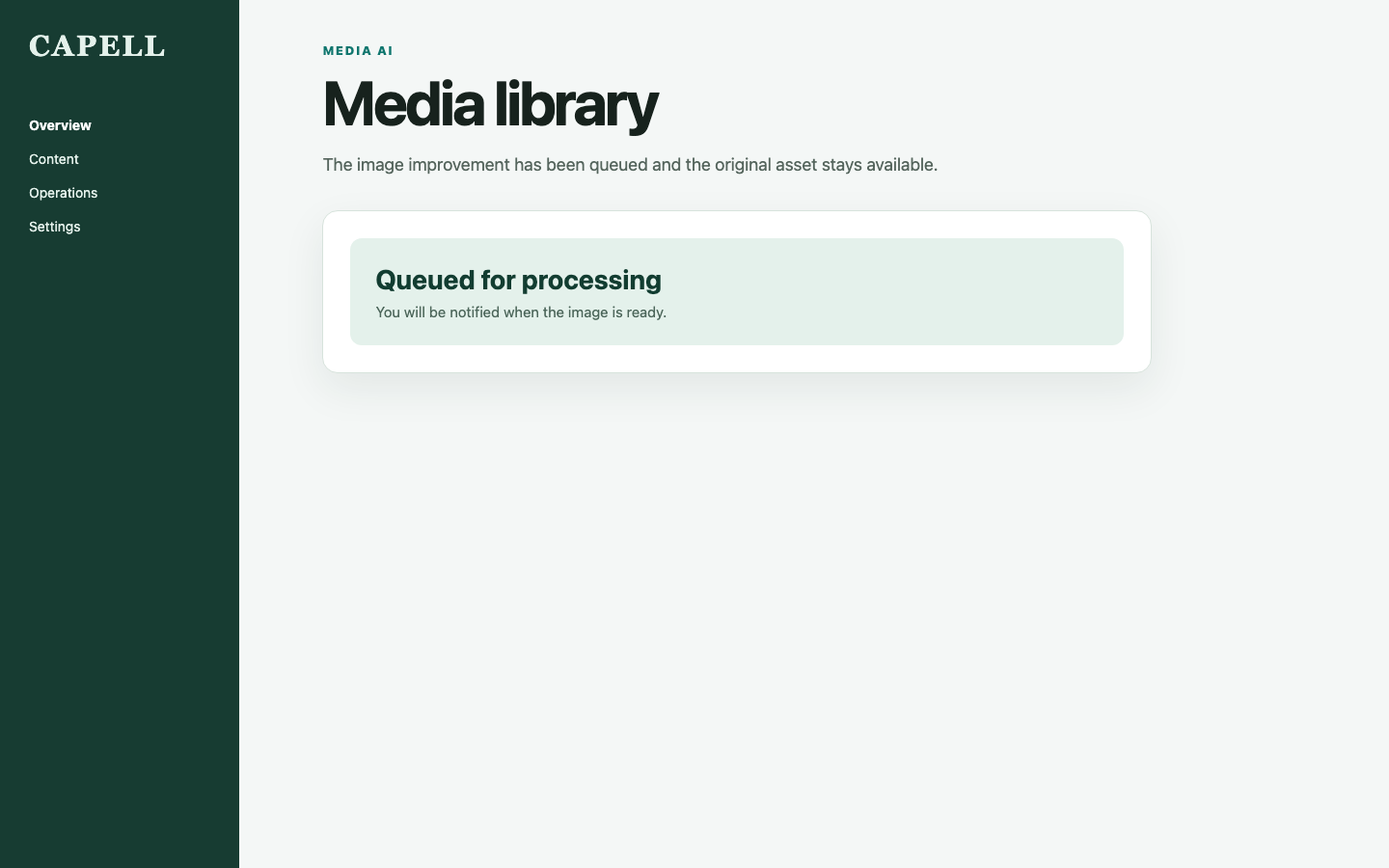 Media Ai Queued Result Notification screenshot.