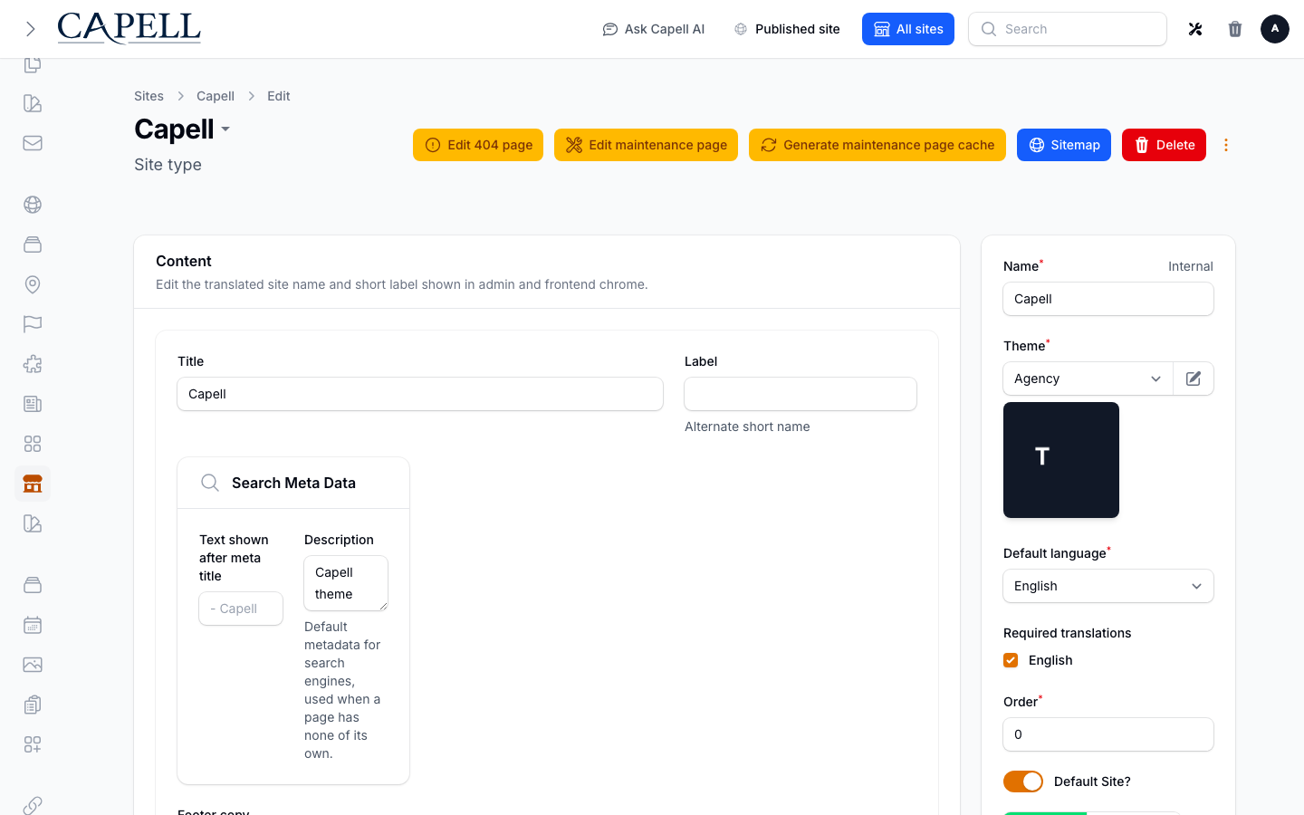 Site Relation Manager For Navigations screenshot.