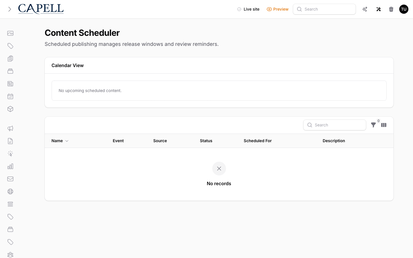 Scheduler Metadata screenshot.