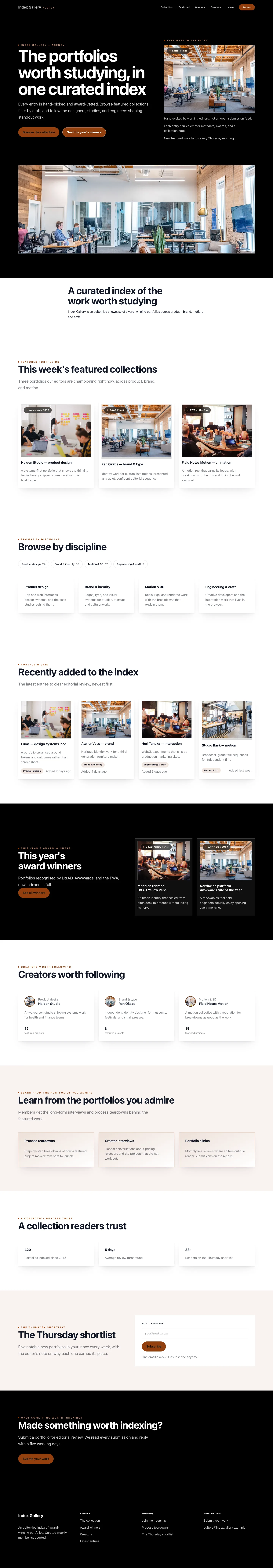 Agency homepage preview