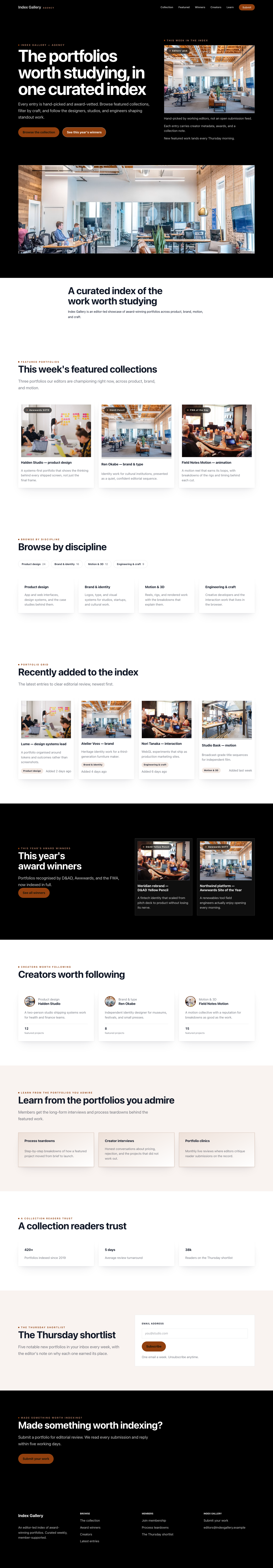 Agency homepage preview