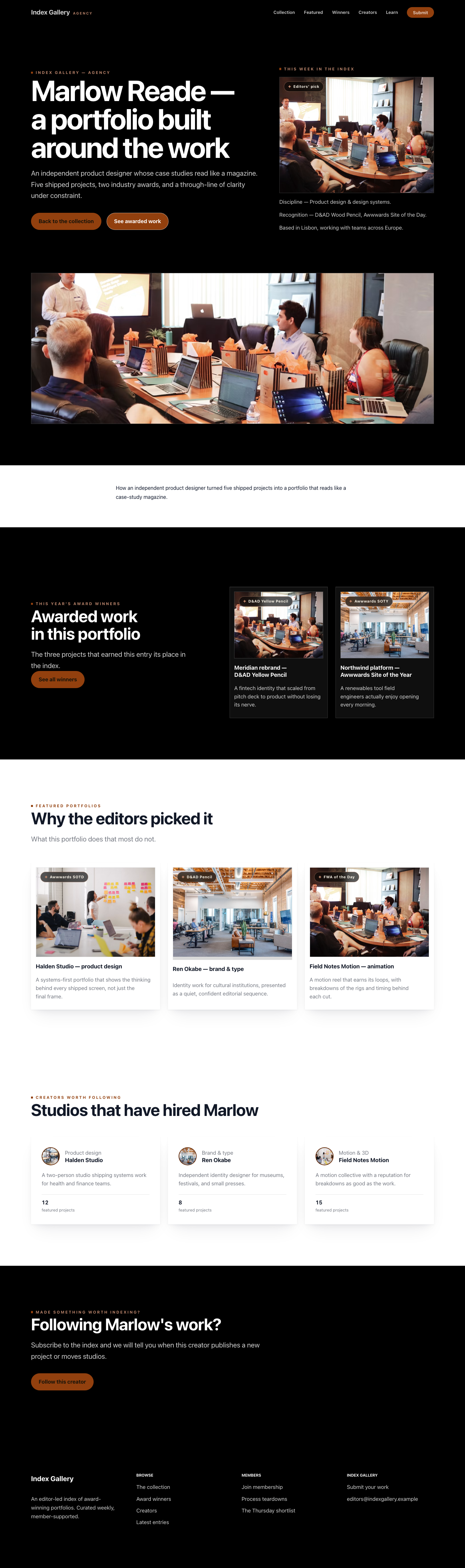 Agency landing page preview